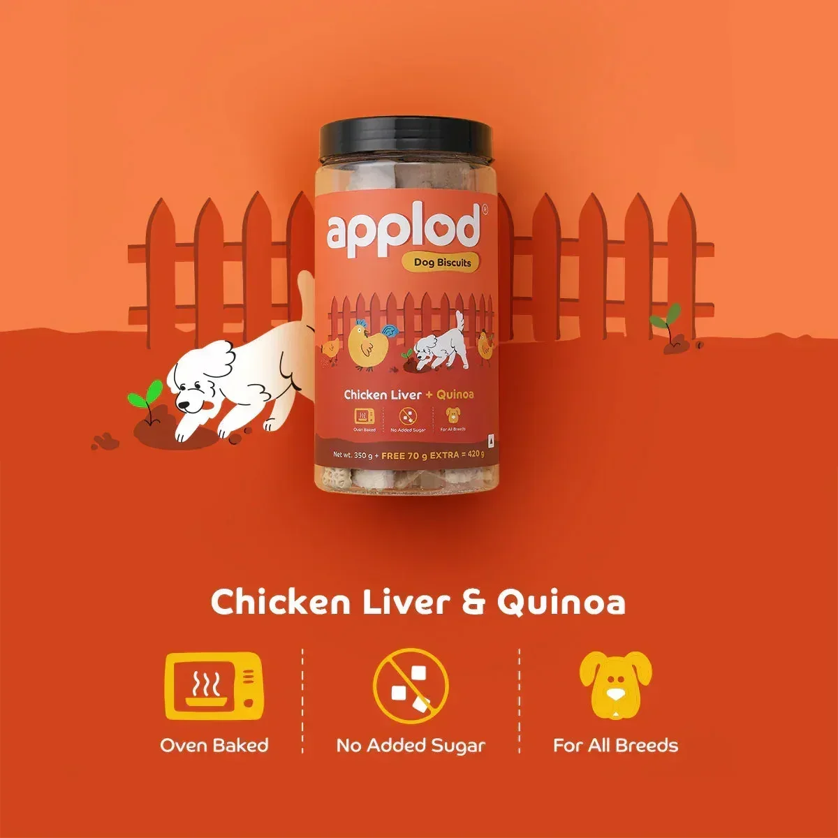 Applod Chicken Liver Dog Biscuit With Quinoa  - Image 3