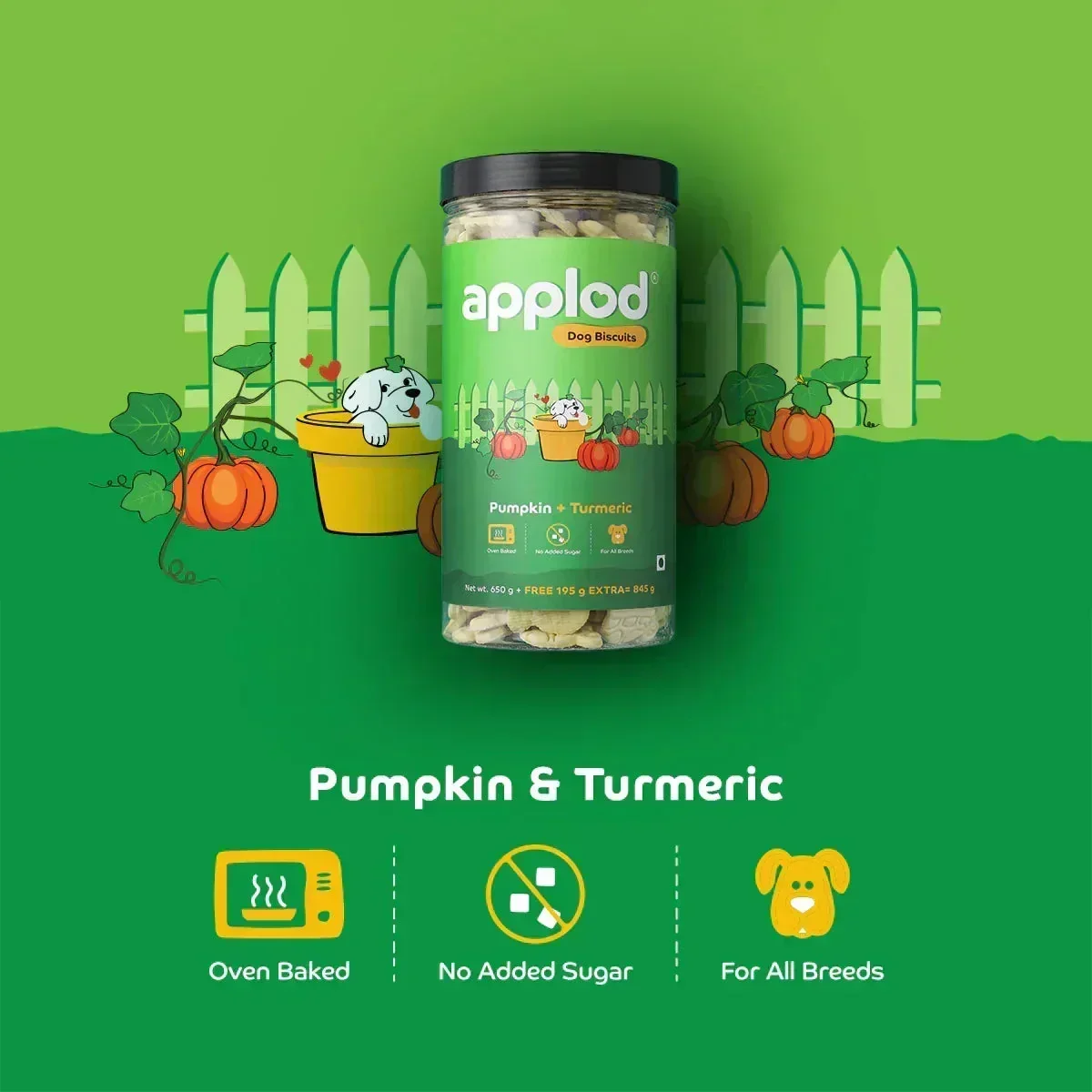 Applod Pumpkin Dog Biscuit with Turmeric - Image 4