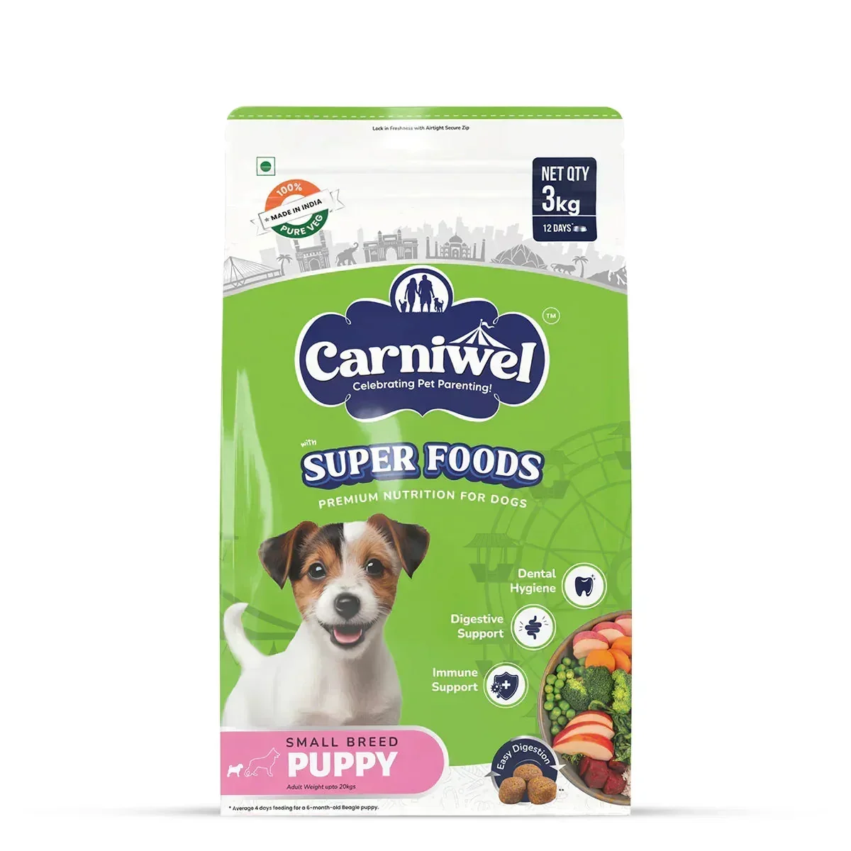 Carniwel Veg with Superfoods Dry Dog Food for Small Breed, Puppy - Image 10