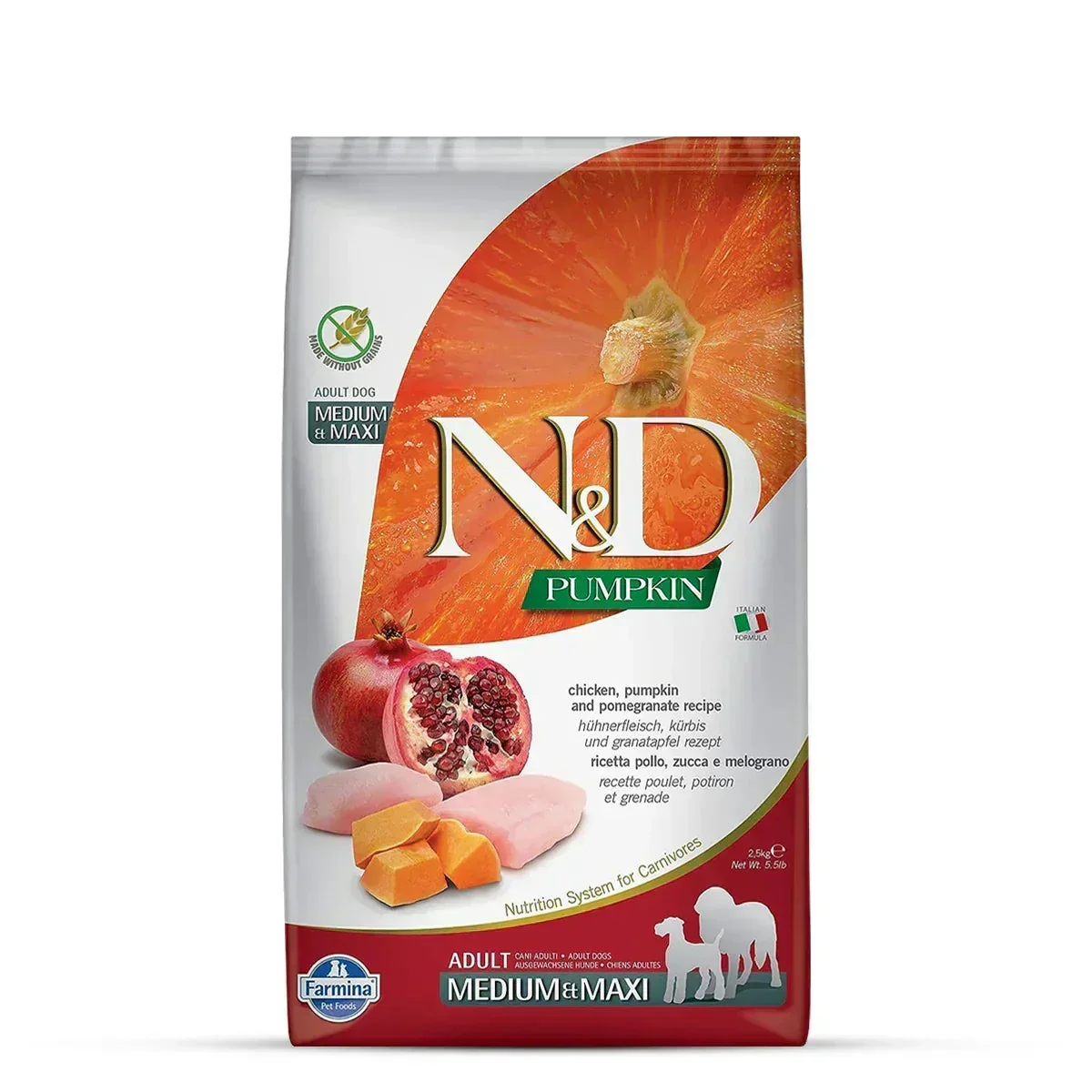 Farmina N&D Grain Free Pumpkin Chicken & Pomegranate Dry Dog Food - Medium & Maxi Breed Adult - Image 9