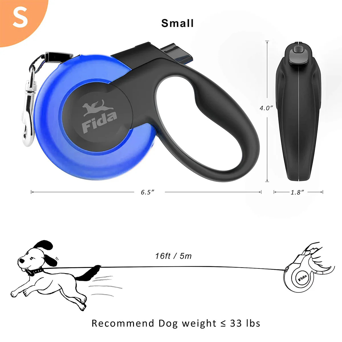 Fida Mars Dog Leash - Blue - Image 9