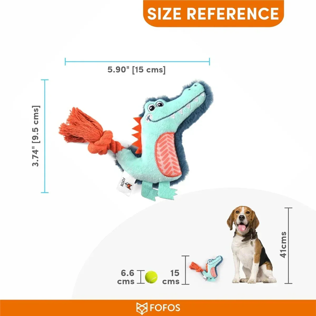 FOFOS Alligator Plush Puppy Teething Toy - Image 4