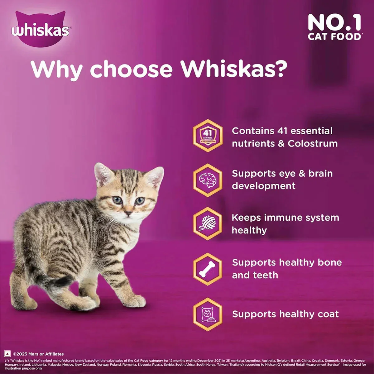 Whiskas Kitten (2-12 months) Mackerel Dry Food - 1.1 kg - Image 8